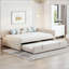 Lit de jour double rembourré en forme de L avec lit gigogne simple-130059755