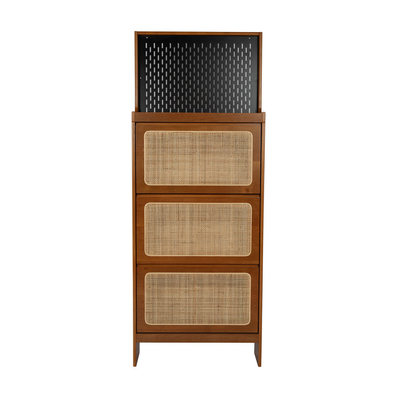 Armoire à chaussures pour le vestibule, range-chaussures autoportant avec tiroirs rabattables, armoire à chaussures étroite pour le couloir