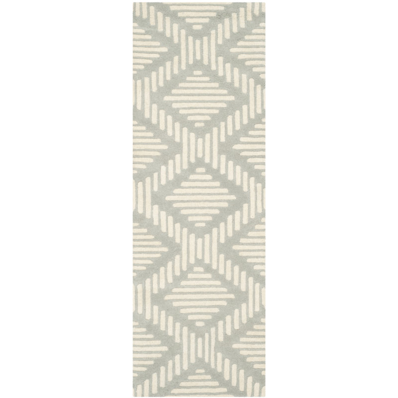 Hardouin Hand Tufted Wool Geometric Rug, Runner 2'3" x 7'