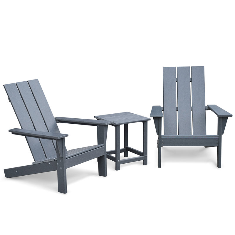 All-Weather HDPE Adirondack Chair With Table, Two-Piece Set