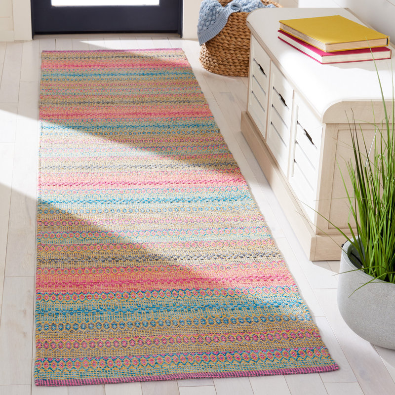 Tapis en coton tissé à plat Lindsae, Tapis de couloir 2 pi 3 po x 9 pi