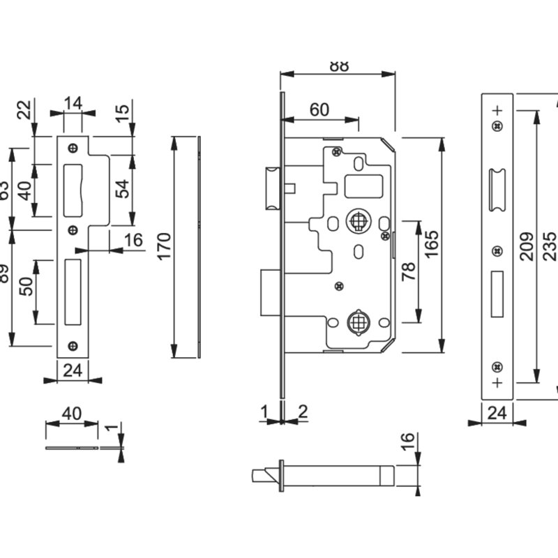 Amarisa Locks 78Mm Bathroom Sashlock