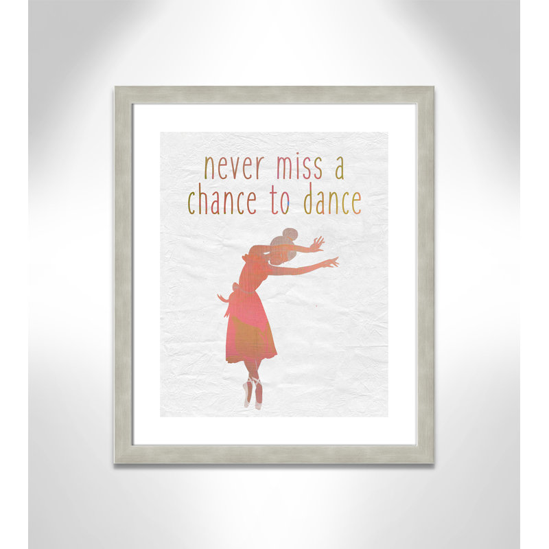 Impression sur papier Dance B, H 24,5 po x l 20,5 po x P 0,6 po, Encadré plat argent chaud