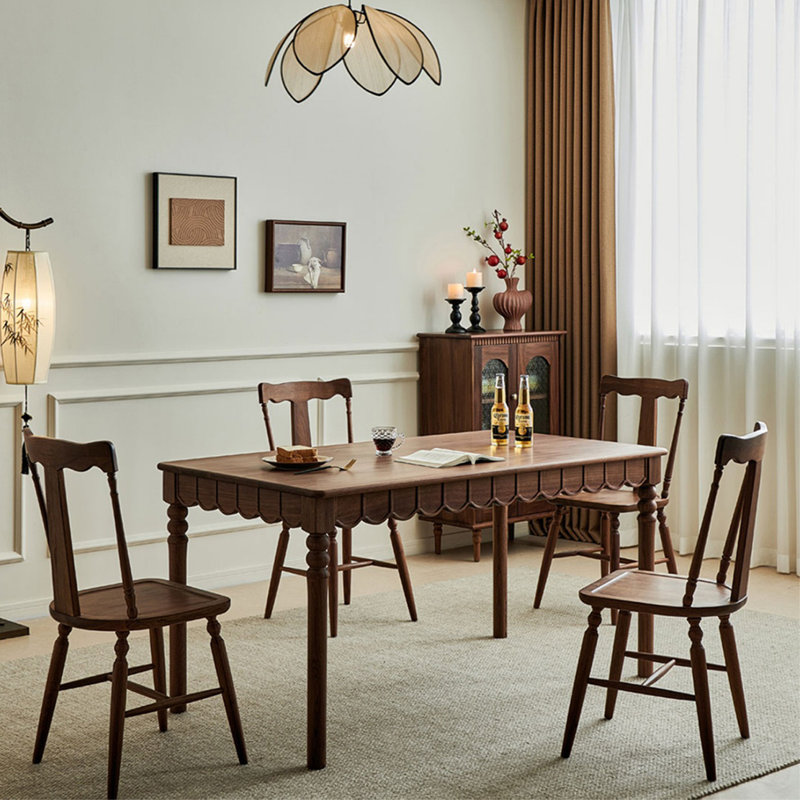 Durable table set of solid wood, 5