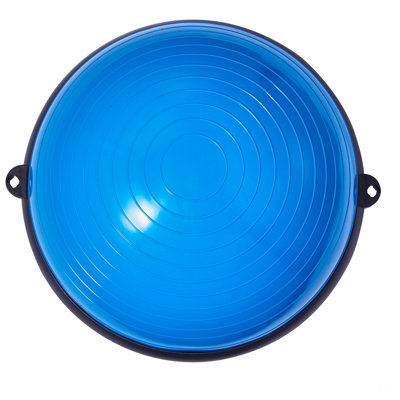 Half Exercise Ball Trainer, 23 Inch Balance Ball Trainer, 660Lbs Capacity Stability Ball, Yoga Ball With Resistance Bands & Foot Pump, Strength Fitness Ball For Home Gym, Full Body Workout, Blue