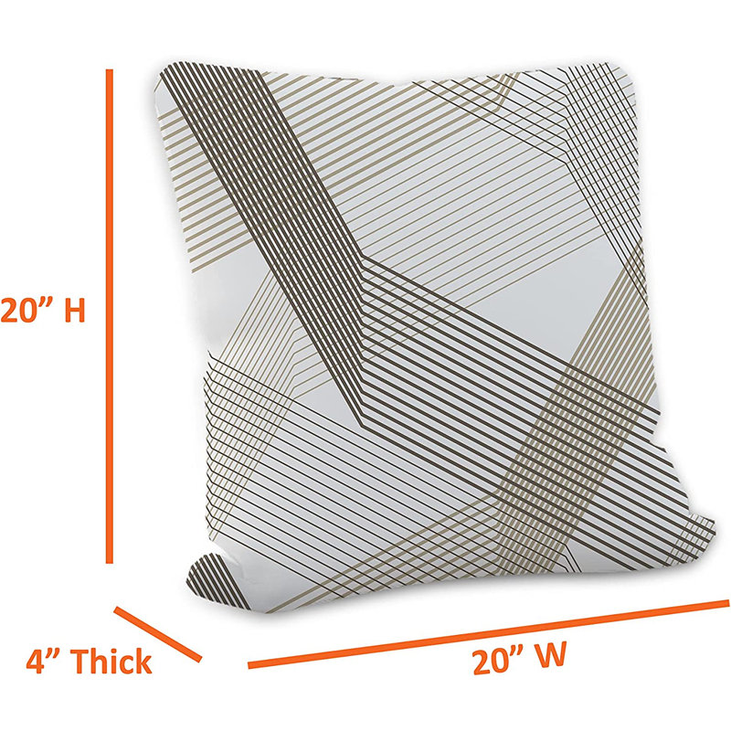 Indoor / Outdoor Abstract White Square Throw Pillow Cover, 50.8cm x 50.8cm