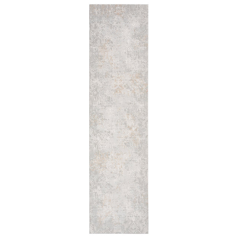Tapis crème en polyester tissé à la machine Britnai, Tapis de couloir 2 pi 7 po x 10 pi