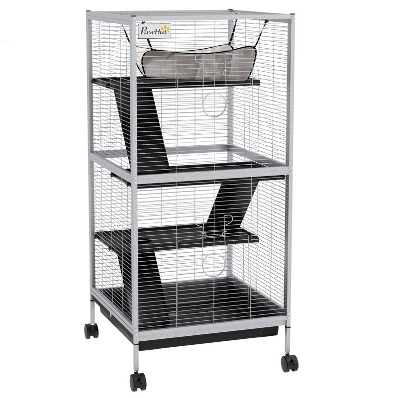 Cage à roulettes pour petits animaux Pawhut