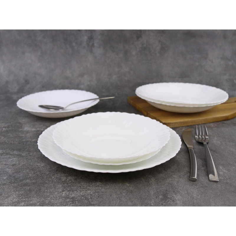 Navpreet Glass Dinnerware Set 12 Piece - Service for 4