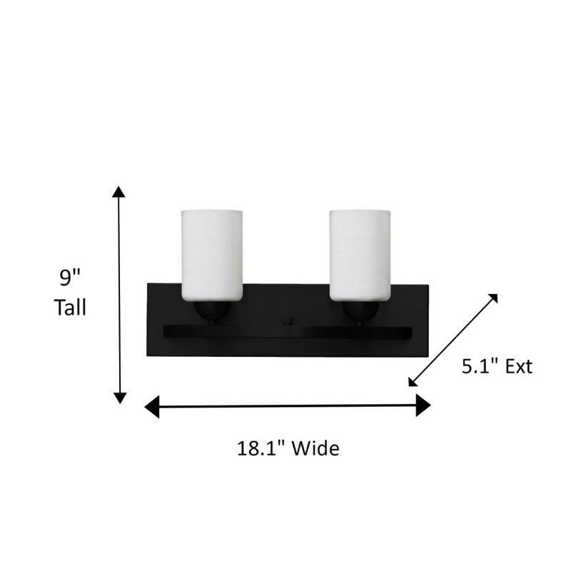 Éclairage pour meuble-lavabo à intensité variable Aimilia, 2, Lin blanc / noir