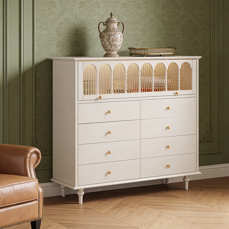 Armoire de rangement artistique de style français, 47.24" H x 51.18" W x 15.74" D