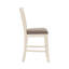 Ensemble 2 pièces de chaises de comptoir à dossier - salle à manger moderne et élégante en polyfibre de mousse de bois d'hévéa blanche et grise avec abat-jour