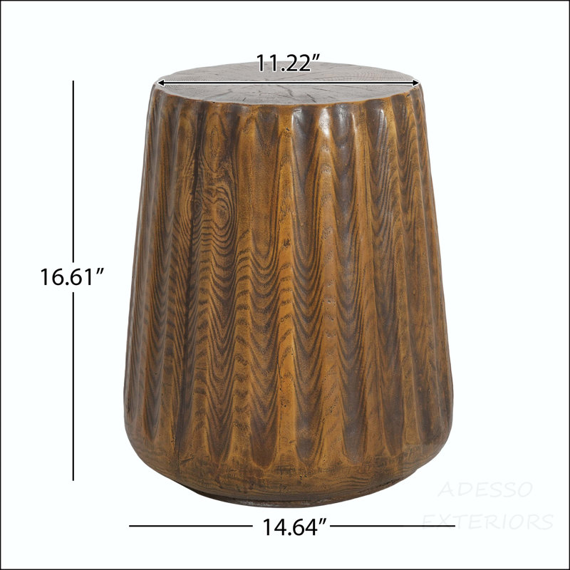 Tree Stump MGO Side Table with Wood Grain Finish