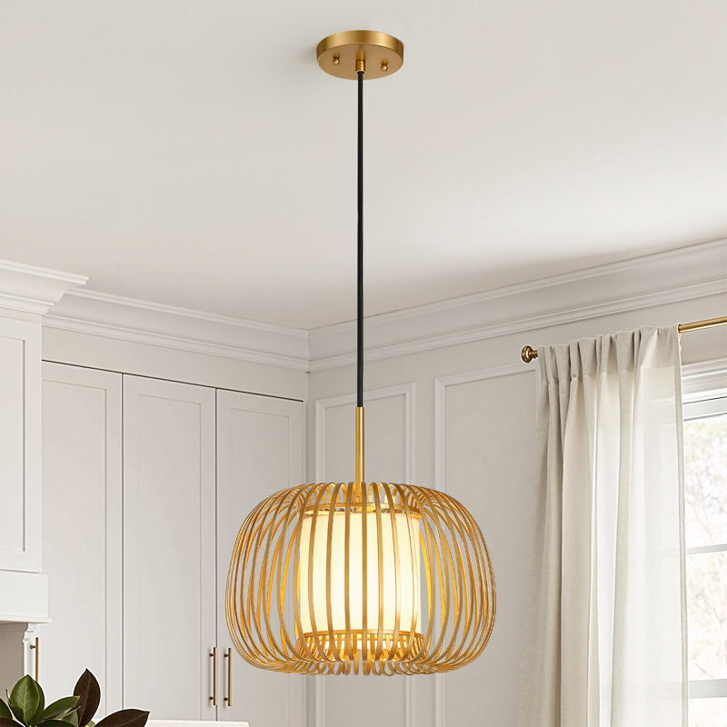 Luminaire suspendu moderne à 1 lumière, Noir mat