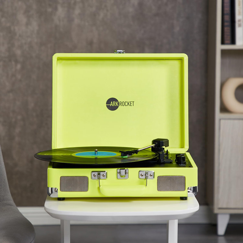Valise tourne-disque Bluetooth à 3 vitesses avec haut-parleurs intégrés Arkrocket Curiosity