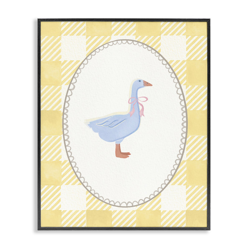 «Little Goose on Yellow Gingham», estampe numérique, design par The Paper Curator, H 14 po x l 11 po