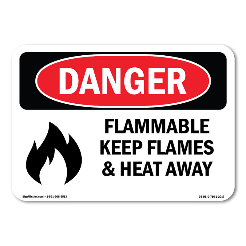 Adhésif décoratif «Flames and Keep Flames and Heat Away» 14 po x 10 po, H 10 po x l 14 po x P 0,1 po