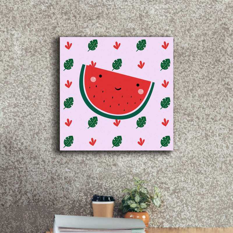 «Cute Watermelon» par Epic Portfolio, art mural sur toile, H 18 po x l 18 po x P 0,75 po