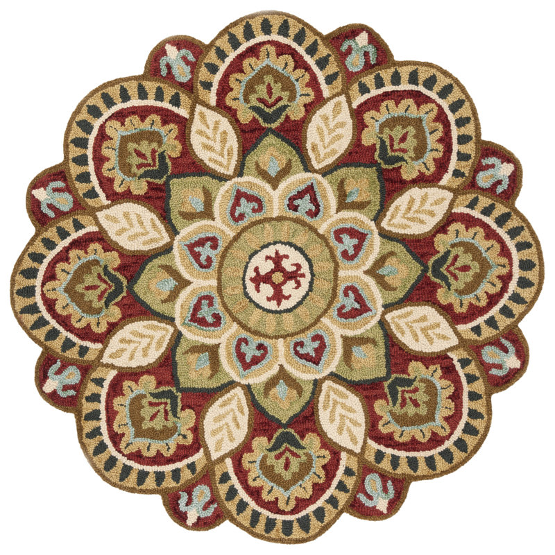 Melania Novelty Hand Tufted Wool And Cotton With Latex Oriental Rug, Round 5'