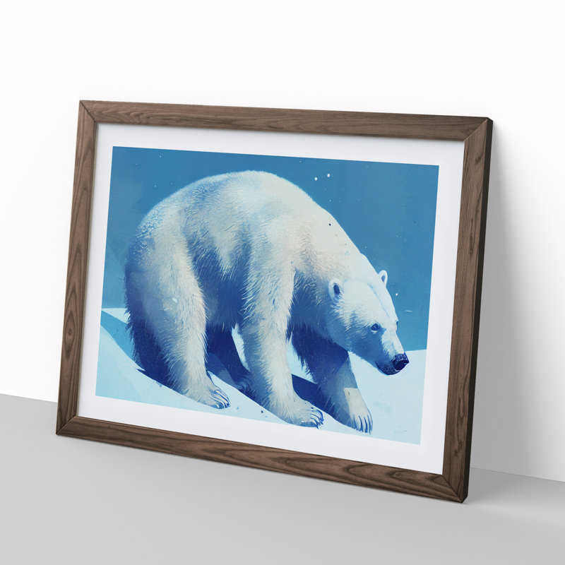 Polar Bear Vol.1 - Single Picture Frame Print, Brown, 34cm H x 46cm W x 2cm D