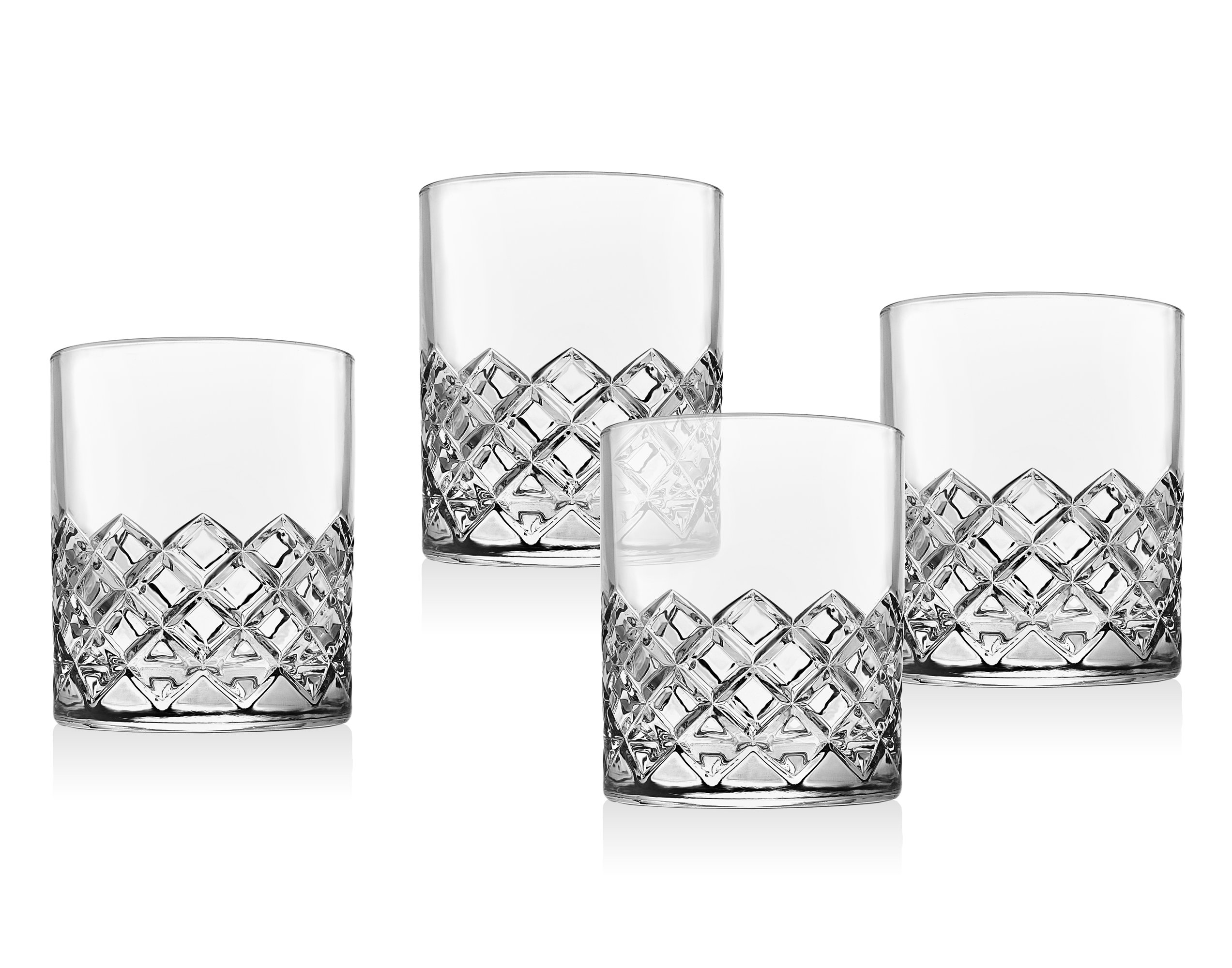 Viski Beau Stemless Lowball Glasses Set of 4 - Vintage Crystal