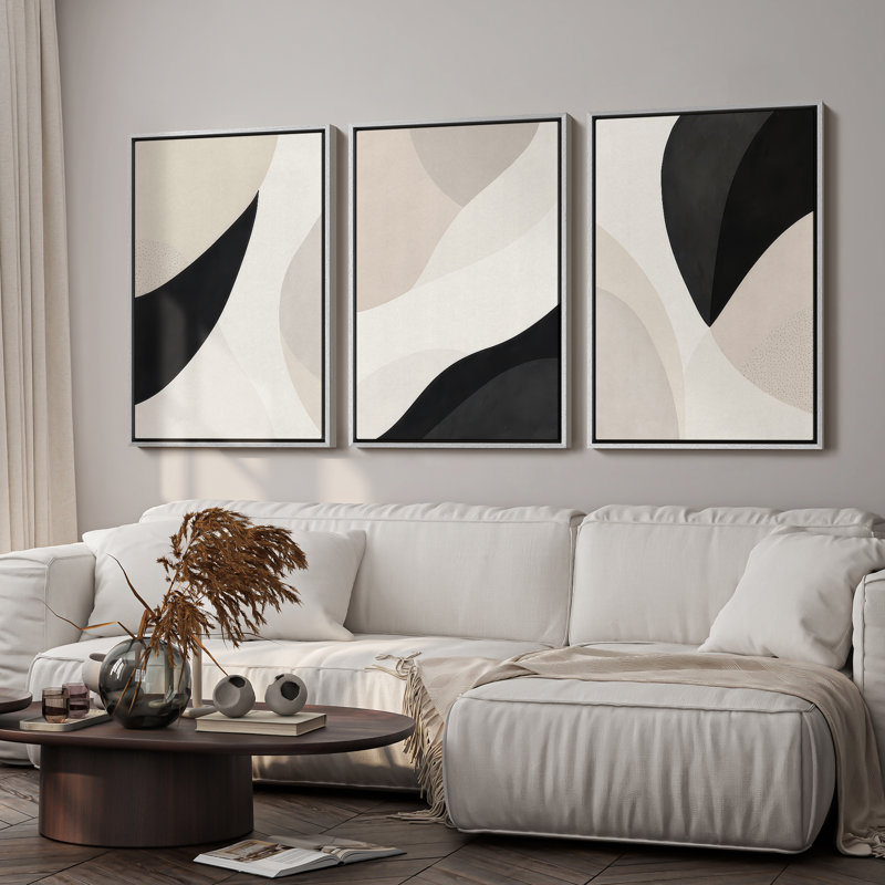Art mural encadré, rétro, antique, classique pour chambre à coucher - 24 po x 36 po x 3 panneaux, H 36 po x l 24 po, Blanc