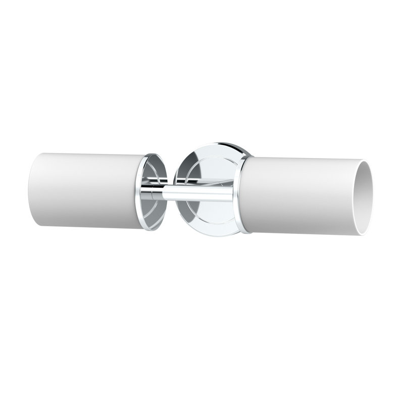 Applique murale 2 lumières Latitude II | Éclairage pour meuble-lavabo, montage horizontal ou vertical, Chrome