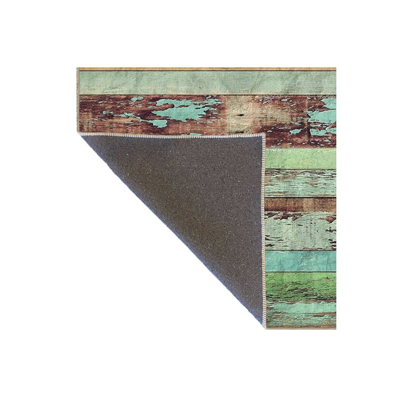 Tapis tissé à motif horizontal vert, Tapis de couloir 3 pi 3 po x 6 pi 7 po inclus