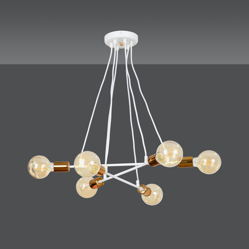 Mullen 6 - Light Cluster Pendant, White