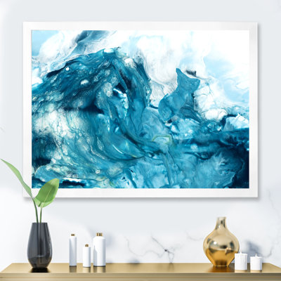 Art turquoise liquide - peinture sur toile