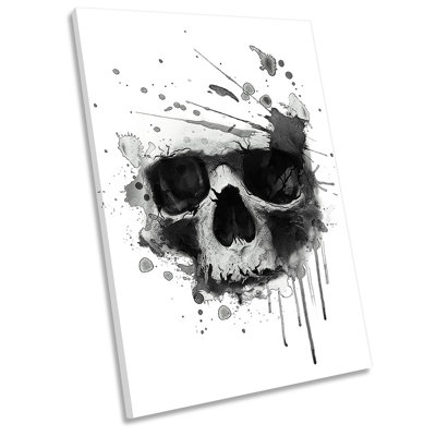 Grunge Skull Urban - Wrapped Canvas Painting