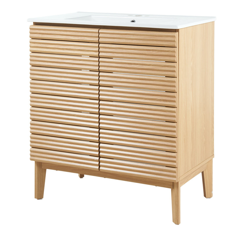 Ensemble de meuble-lavabo simple 30 po Calandre, Naturel