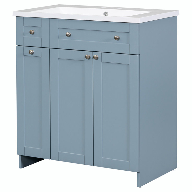 Meuble-lavabo moderne 30 po, Bleu