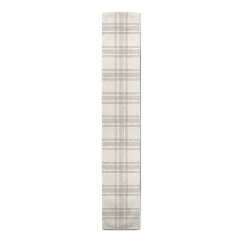 Masafumi Cotton Blend Table Runner, 72" L x 16" W, Gray