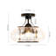 3-Light Clear Striped Glass Semi Flush Mount Ceiling Light
