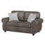 Canapé deux places Pinto avec garniture cloutée, 2 coussins décoratifs, microfibre grise-135371849-135371852