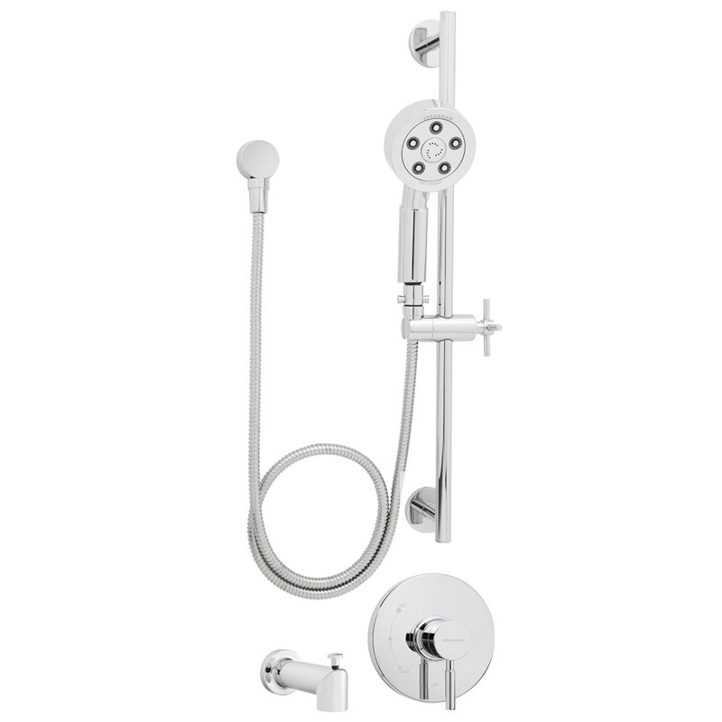 Polished Chrome Adjustable Height Handheld Shower Faucet Set