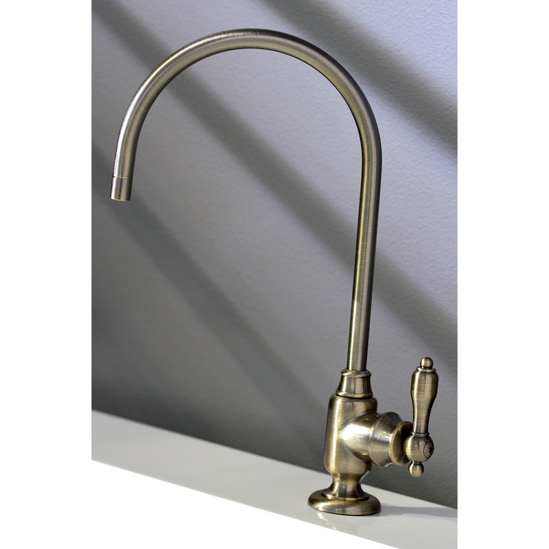 Kingston Brass Tudor Single-Handle 1-Hole Deck Mount Water Filtration Faucet, Vintage Brass