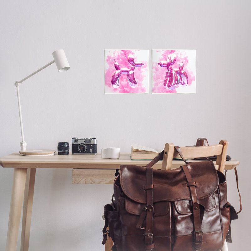 «Sparkle Balloon Dogs», ensemble de 2 plaques murales par Ziwei Li