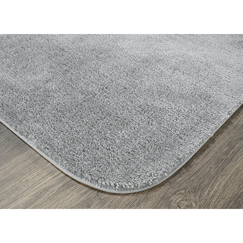 Billy-Dean Nylon 2 Piece Bath Rug Set with Non-Slip Backing, Platinum Gray