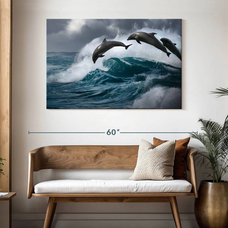 Leaping Dolphins, 32" H x 48" W