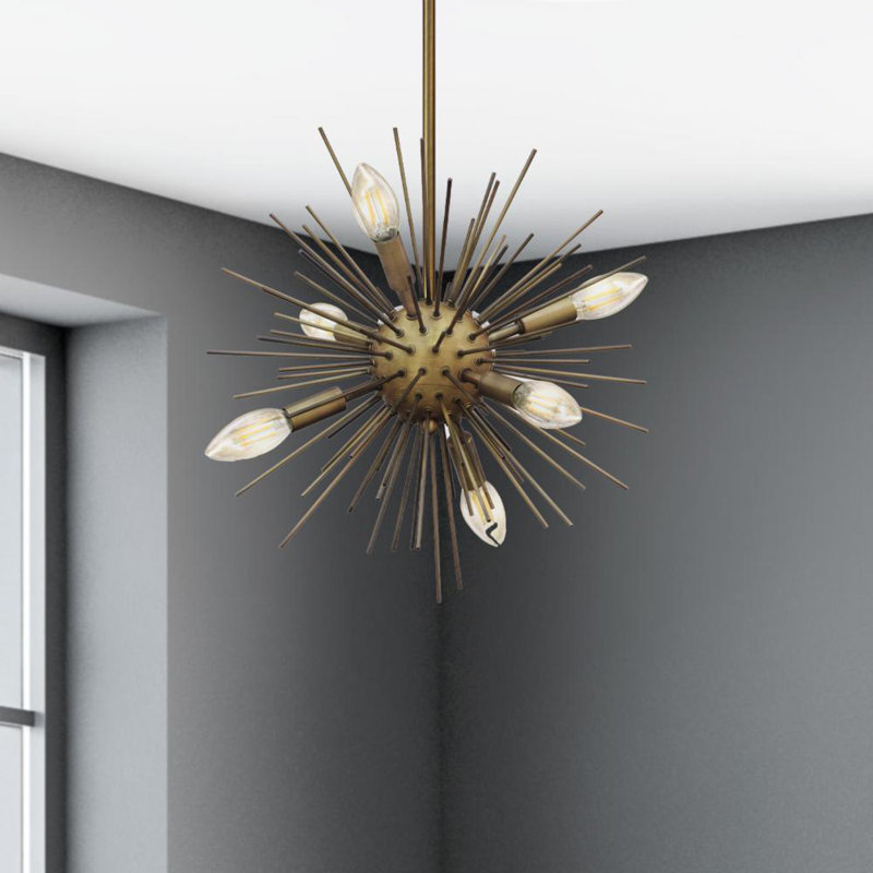 Lustre sphérique unique à 6 lumières