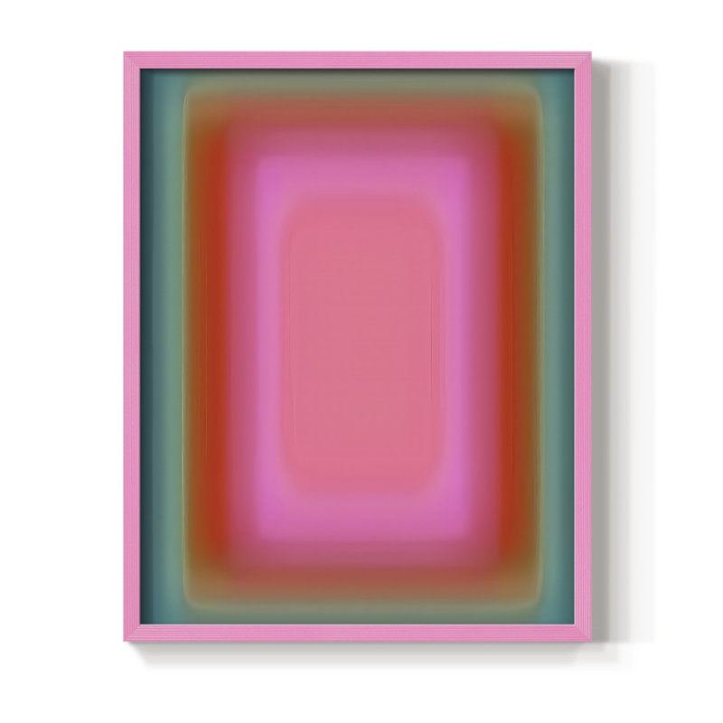 «Vibrant Aura I», reproduction encadrée - bois massif, H 11 po x l 9 po, Encadré rose