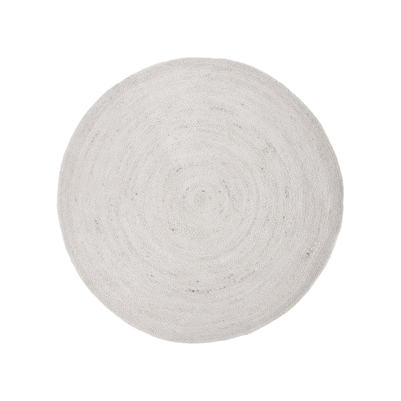 Nele Jute Rug, White, Round 150 cm