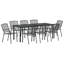  Garden Dining Set Anthracite Powder-Coated Steel Outdoor Porch Terrace