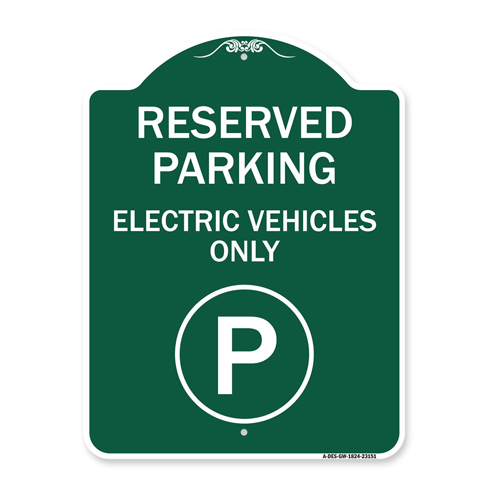 Signmission Designer Series Sign - Reserved Parking - Electric Vehicles ...