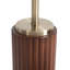 Lampe de table Tambo - Finition bois de noyer foncé, laiton patiné, abat-jour en lin blanc-96191269