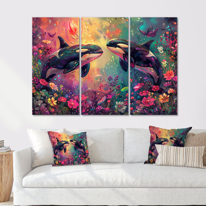 Alyviah - Ensemble de décoration murale baleine, H 28 po x l 36 po x P 1 po