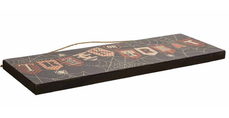 Enseigne murale halloween spiderweb en bois