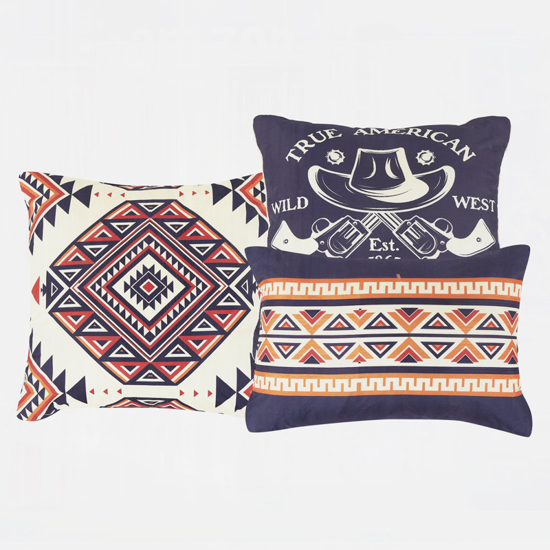 Embroidered Print 6-Piece Comforter Set – Textured Patterned Bedding With Decor Pillows